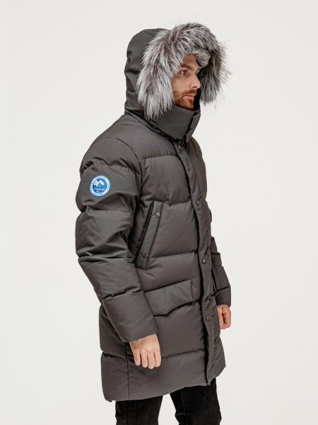Пуховик Аляска Top Arctic Goose мех ЧБК (Мужской; 48; Графит)
